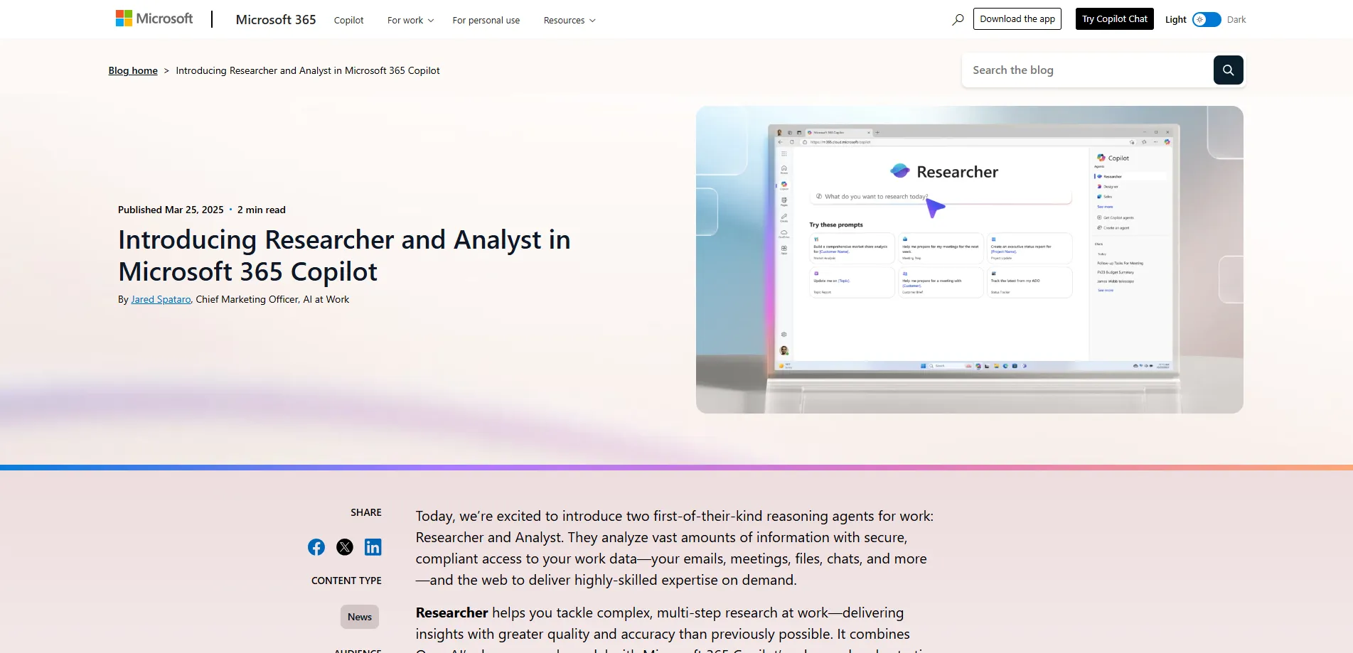 Researcher & Analyst in M365 Copilot