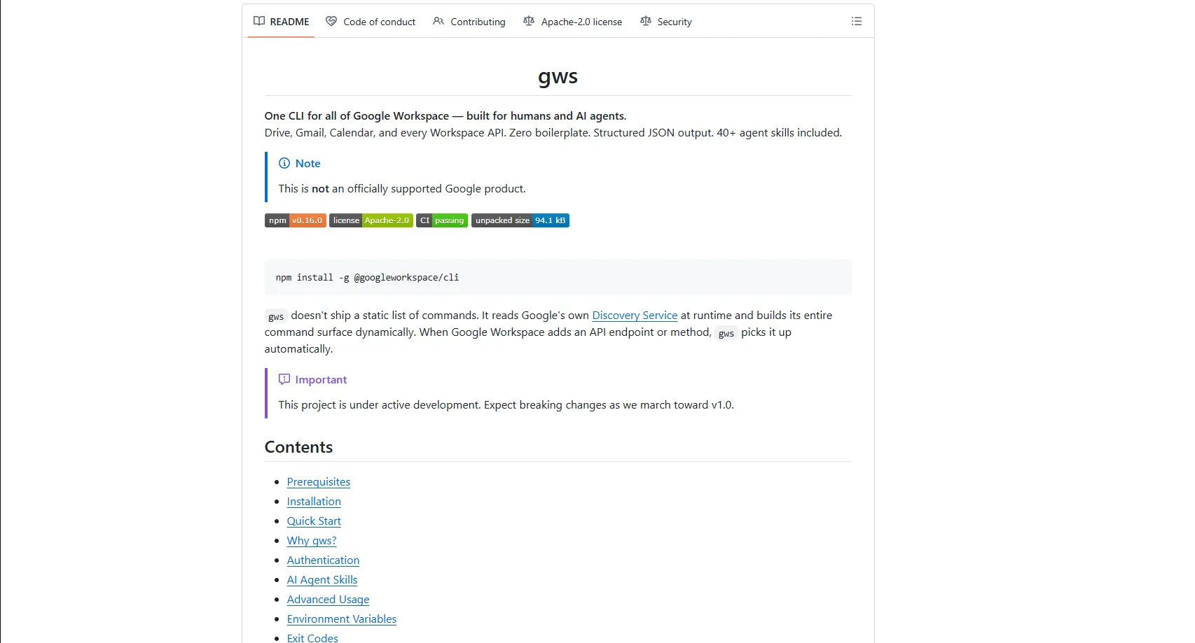 Google Workspace CLI
