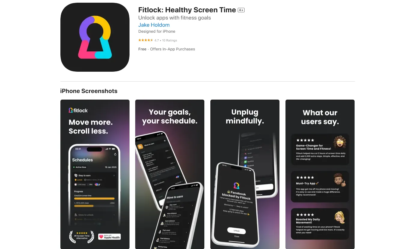 Fitlock: Healthy Screen Time